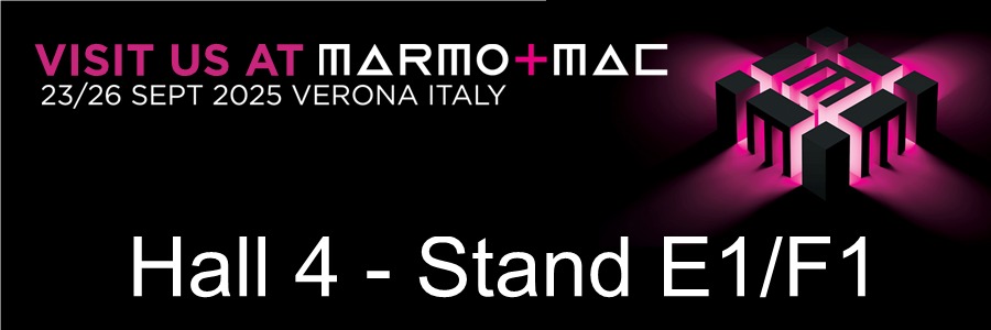 This year we will also be present at the traditional international fair Marmo+mac. An annual event that will take place in Verona from September 23 to 26, 2025. Come and visit us, we will be happy to welcome you for business or just to say hello.
